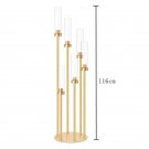 6 Heads_10pcs 5/8 Heads Metal Candelabra Candle Holders Road Lead Table Centerpiece Gold Candelabrum
