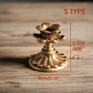 S 8x8.5CM_Retro Candlestick Resin Candle Holder Sconce Nostalgic Antique French Candle Stick Rack Ac