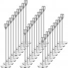 Silver_27 Pack Candles Holder, 9 Sets Taper Candlestick Holders Fit 0.75 Inch Thick Pillar , Long Ca