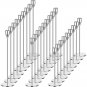 Silver_27 Pack Candles Holder, 9 Sets Taper Candlestick Holders Fit 0.75 Inch Thick Pillar , Long Ca