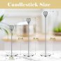 Silver_27 Pack Candles Holder, 9 Sets Taper Candlestick Holders Fit 0.75 Inch Thick Pillar , Long Ca