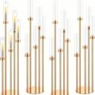 golden_1pc, 5 Arm 42.5'' Tall   Floor Candelabra Gold Candle Holder, Candelabra Centerpieces For Tab