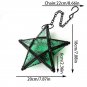 green_Iron Art Colored Glass Wind Lamp European Retro Style Color Windproof Glass Candle Holder Five