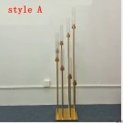 style A_4/5/10pcs 8 Heads Metal Candelabra Candle Holders Road Lead Table Centerpiece Gold Candelabr