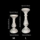 ML Set_1Piece or 1Set Wood Candlestick Tabletop Retro White Candle Holder Home Decoration Wooden Can