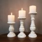 ML Set_1Piece or 1Set Wood Candlestick Tabletop Retro White Candle Holder Home Decoration Wooden Can