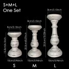 SML Set_1Piece or 1Set Wood Candlestick Tabletop Retro White Candle Holder Home Decoration Wooden Ca