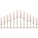 Orange_Set of 12 Gold Hurricane Candle Holder for Taper Candles Tall Candlestick Holders for Table H