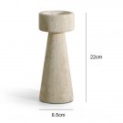 8.5x22cm_Minimalist Marble Candle Holder for Wedding Party Dinning Vintage Travertine Stone Taper Ca