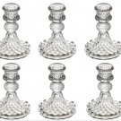 Clear B_6pc Crystal Candle Holders Centerpiece for Table Dinning Party Wedding Decorations Glass Tap