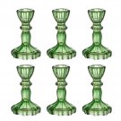 Green A_6pc Crystal Candle Holders Centerpiece for Table Dinning Party Wedding Decorations Glass Tap