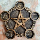 Brass_Pentagram Candle Holder Altar Plate Astrology Divination Candle Stand for Candles Ceremony Dec