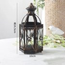 26x10cm_Blue Castle Glass Windows Candlestick Portable Chandelier Pendant Decorate Retro Style Ironw