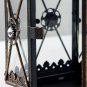26x10cm_Blue Castle Glass Windows Candlestick Portable Chandelier Pendant Decorate Retro Style Ironw