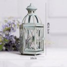 Golden_Blue Castle Glass Windows Candlestick Portable Chandelier Pendant Decorate Retro Style Ironwo