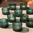 Navy Blue_12pcs Tealight Candle Holder,Small Votive Candle Holders for Table Centerpiece,Glass Tea L