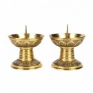 2PCS_2PCS Vintage Brass Candlestick Candle Holders European Candlestick For Wedding Party Decor Mini