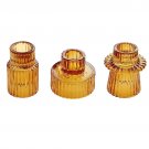 amber_3pcs Candlestick Holders Minimalist Glass Candle Holder Romantic Dining Table Candle Holder Ba