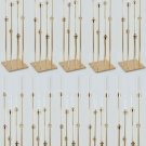 10pcs_5pcs 10pcs 8heads Gold Acrylic Candle Holder Pillar Candles Metal Stand for Wedding Stage Deco