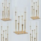 5pcs_5pcs 10pcs 8heads Gold Acrylic Candle Holder Pillar Candles Metal Stand for Wedding Stage Decor