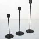 black_3Pcs/Set Chinese Style Metal Candle Holders Simple Golden Wedding Decoration Bar Party Living 
