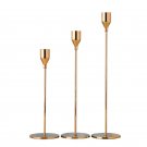 Rose gold_3Pcs/Set Chinese Style Metal Candle Holders Simple Golden Wedding Decoration Bar Party Liv