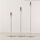 silver_3Pcs/Set Chinese Style Metal Candle Holders Simple Golden Wedding Decoration Bar Party Living
