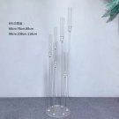 6 head_10pcs/Lot Wedding Decoration Centerpiece Candelabra Clear Candle Holder Acrylic Metal Candles