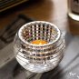2 pieces Gold_2Pack Round Tealight Candle Holders Romantic Crystal Glass Candlestick Dinner Table De