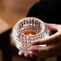 2 pieces Gold_2Pack Round Tealight Candle Holders Romantic Crystal Glass Candlestick Dinner Table De
