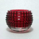 2 pieces Red_2Pack Round Tealight Candle Holders Romantic Crystal Glass Candlestick Dinner Table Dec