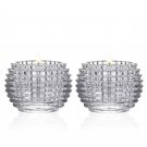 2 pieces Transparent_2Pack Round Tealight Candle Holders Romantic Crystal Glass Candlestick Dinner T