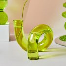 Green Vase_Colored Glass Vase Candle Holders Design for Wedding Centerpieces Home Decoration Table C