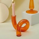Orange Vase_Colored Glass Vase Candle Holders Design for Wedding Centerpieces Home Decoration Table 