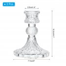 Diamond Taper Clear_3/6pcs Glass Candlestick Holders Clear Diamond Taper Vertical Stripe Taper Candl