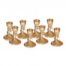 amber_8pc Crystal Candle Holders Glass Candlestick Holder for Standard Candle Sticks Wedding Centerp