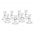 clear_8pc Crystal Candle Holders Glass Candlestick Holder for Standard Candle Sticks Wedding Centerp