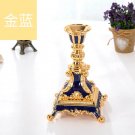 gold blue_Metal Candle Holder Candlestick Wedding Decoration Dining Table Candle Stand Shooting Prop