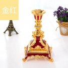 gold red_Metal Candle Holder Candlestick Wedding Decoration Dining Table Candle Stand Shooting Props