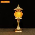 A2_1pcs Crystal Lotus Candle Buddha Hall yellow Changming Candle Home God Wealth Worship Candle Hold