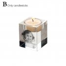 B_Crystal Romantic Candle Holder Accept Customized Picture Glass Candle Holder Pet Couple Photo Dinn