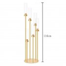 6 Heads_10pcs 5/8 Heads Metal Candelabra Candle Holders Road Lead Table Centerpiece Gold Candelabrum