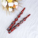 skull red_2PCS 9.8 inch Printed Candles  High Quality Handmade Smokeless Unscented Spiral Stick Cand