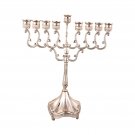 Argent_Metal Menorah Candelabrum 9 Branches Candle Holder Candlestick Hanukkah Menorah for Wedding D