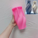 Pink_Ribbed Pillar Swirl Candle Molds Wave Twirl Taper Spiral Silicone Mould Geometric Abstract Deco