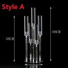 Style A_2-10pcs Set Acrylic Candelabra Centerpieces 5 Arm Clear Candelabra Candle Holder Acrylic Tap