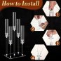 Style B_2-10pcs Set Acrylic Candelabra Centerpieces 5 Arm Clear Candelabra Candle Holder Acrylic Tap