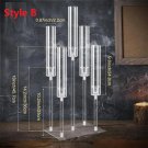 Style B_2-10pcs Set Acrylic Candelabra Centerpieces 5 Arm Clear Candelabra Candle Holder Acrylic Tap