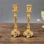 B Large Gold 2pcs_2pcs Retro Candlestick Gold Silver Candle Holder Wedding Centerpieces Candle Holde