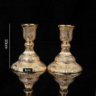 B Small Gold 2pcs_2pcs Retro Candlestick Gold Silver Candle Holder Wedding Centerpieces Candle Holde